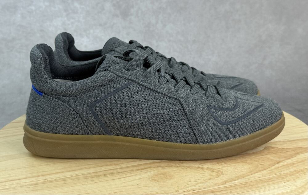Rothy's RS01 Sneaker Shoes Mens 9 Charcoal Knit Gum Sole Casual Comfort Walking
